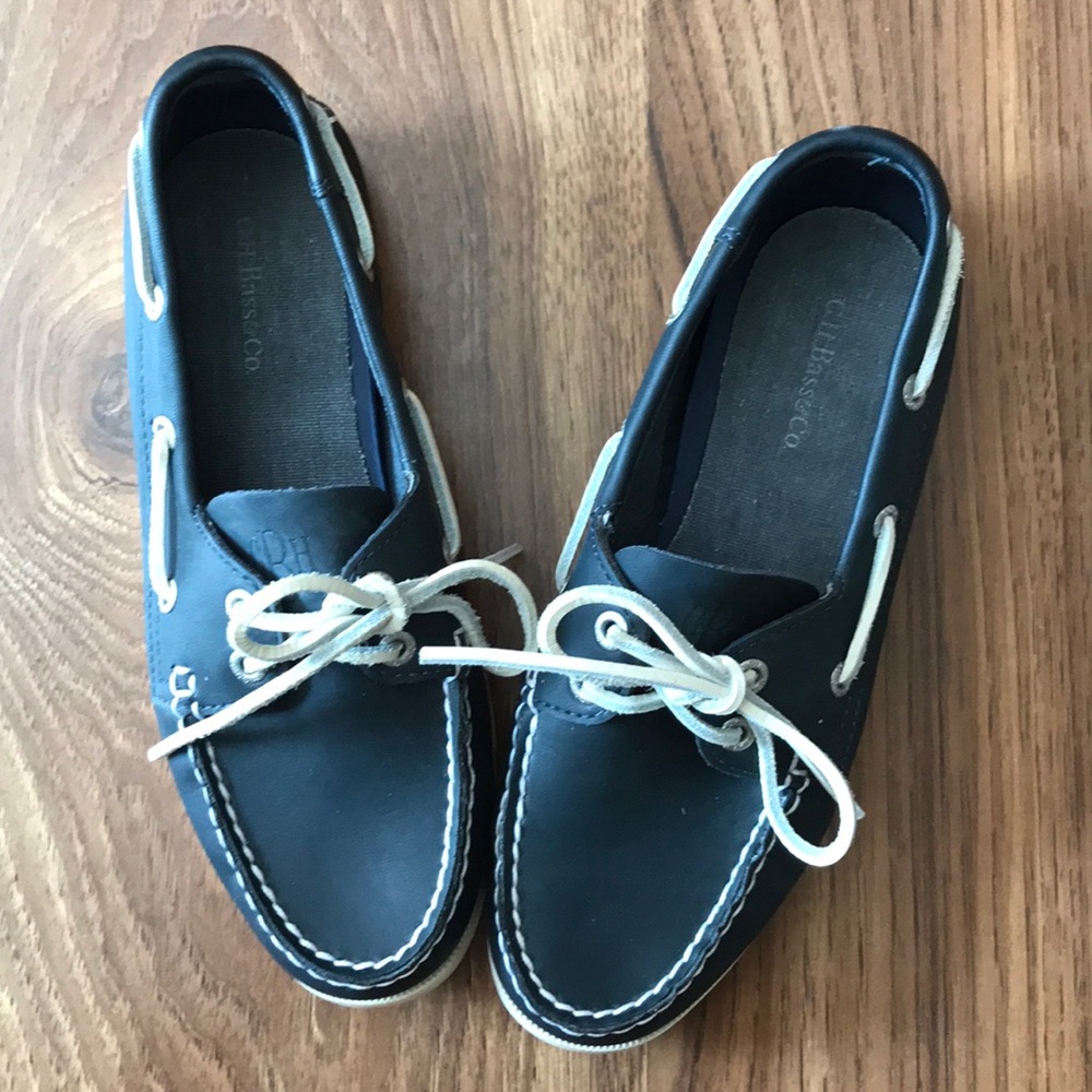 Navy Boat Shoes-Bass Shoes